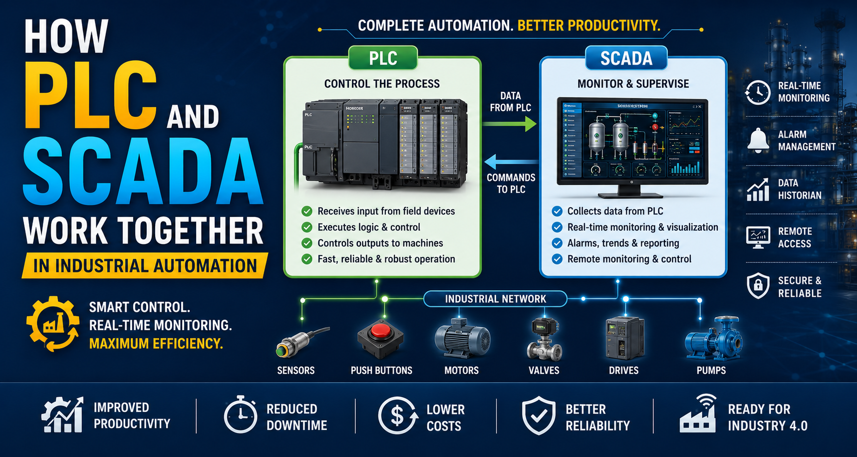 How PLC and SCADA Work Together in Industrial Automation